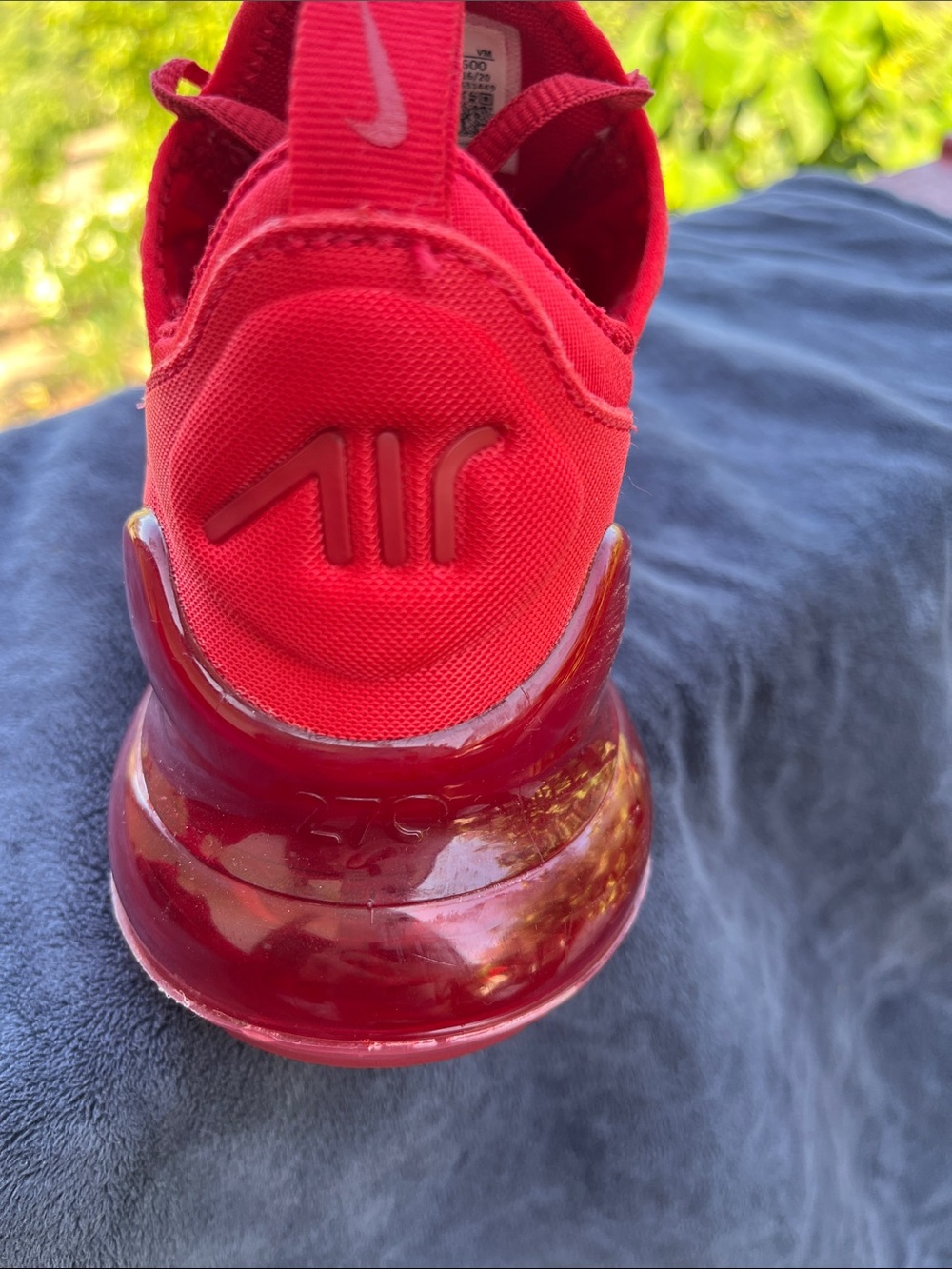 Nike Youth 6.5/Women’s 8 Air Max 270 Triple Red Sneakers - Picture 9 of 10